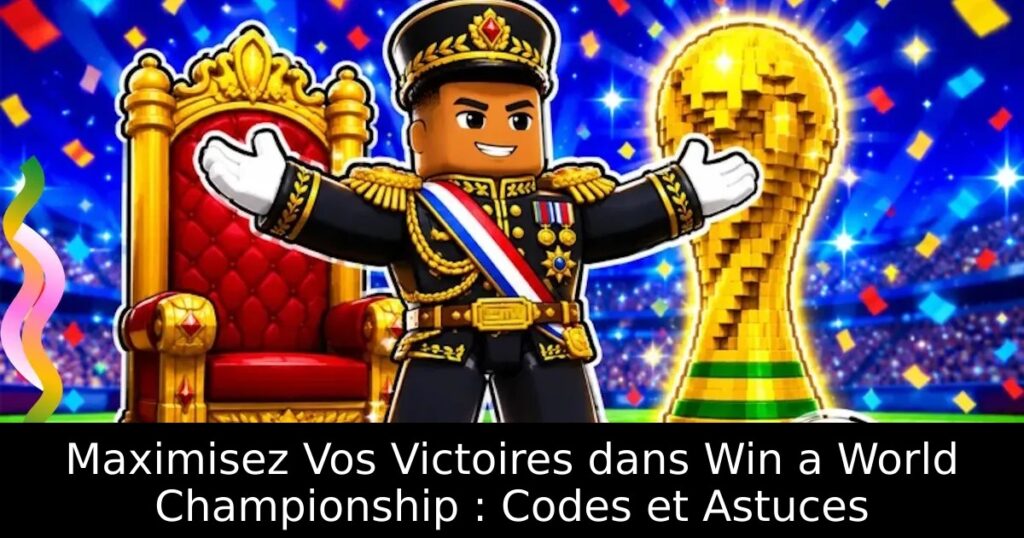 Maximisez Vos Victoires dans Win a World Championship : Codes et Astuces