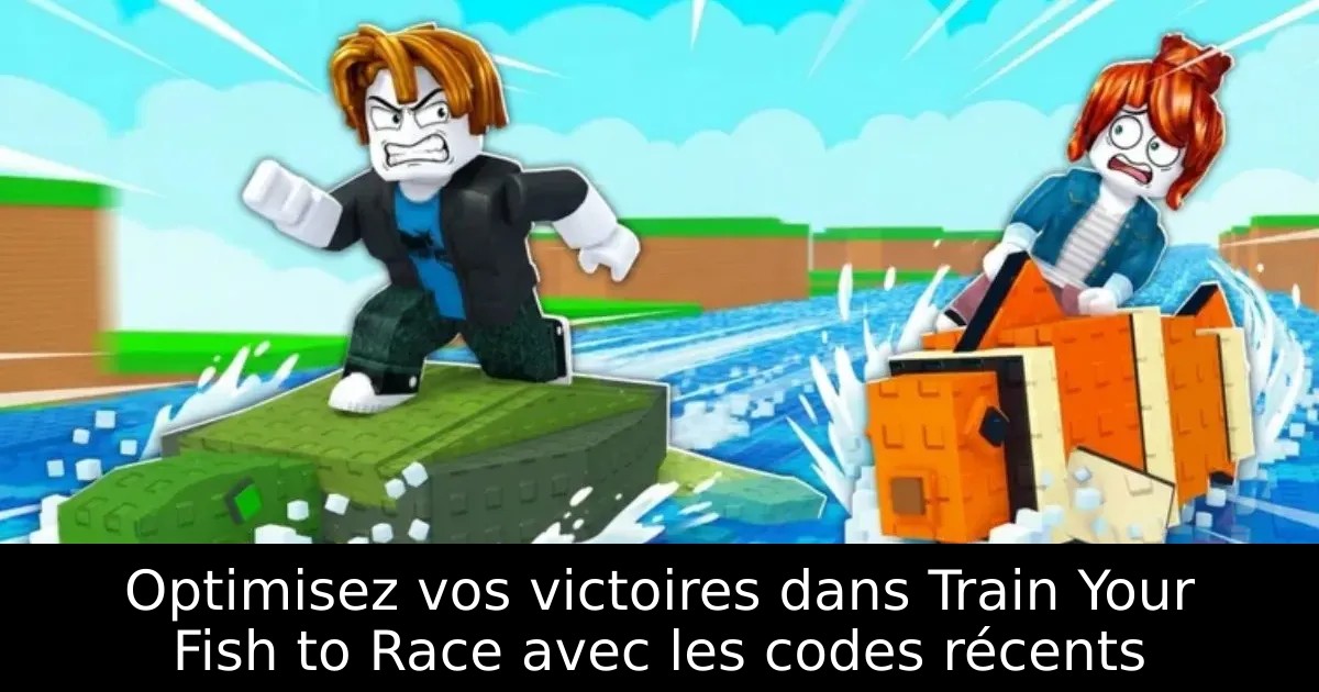 Optimisez vos victoires dans Train Your Fish to Race avec les codes récents