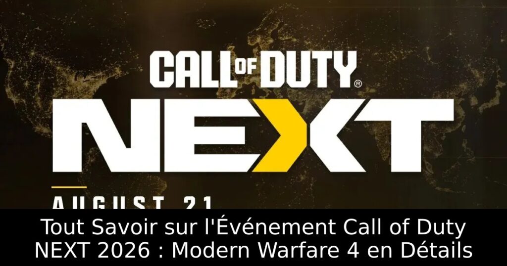 Tout Savoir sur l&rsquo;Événement Call of Duty NEXT 2026 : Modern Warfare 4 en Détails