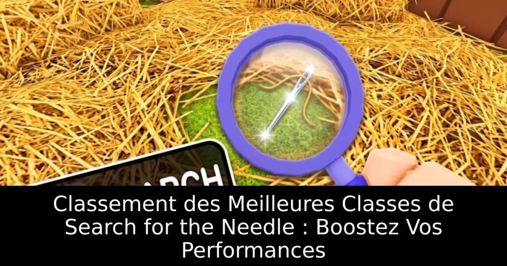 Classement des Meilleures Classes de Search for the Needle : Boostez Vos Performances