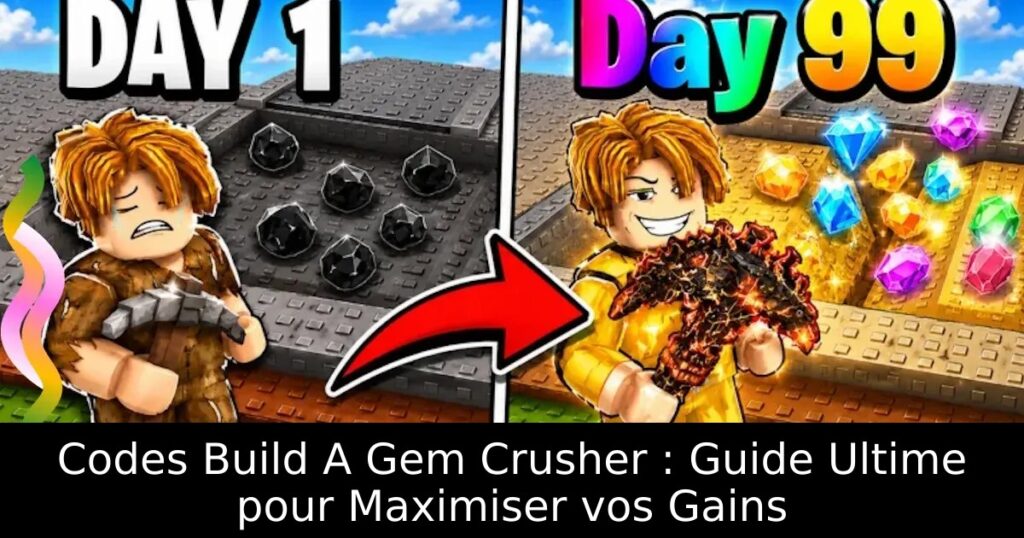 Codes Build A Gem Crusher : Guide Ultime pour Maximiser vos Gains