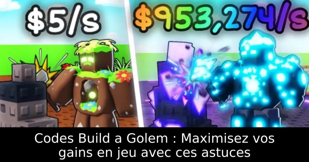 Codes Build a Golem : Maximisez vos gains en jeu avec ces astuces