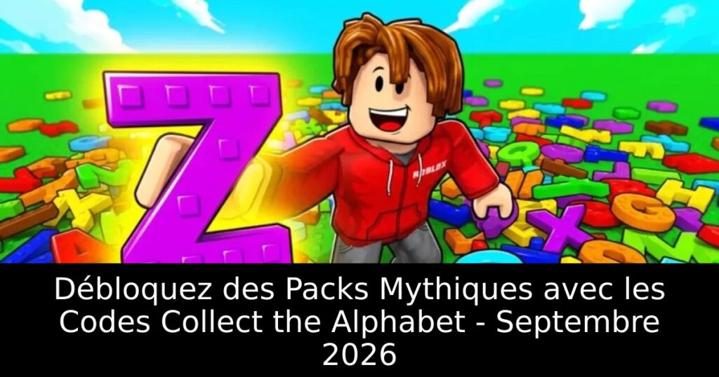 Débloquez des Packs Mythiques avec les Codes Collect the Alphabet – Septembre 2026