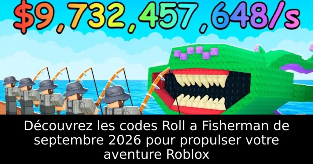 Découvrez les codes Roll a Fisherman de septembre 2026 pour propulser votre aventure Roblox
