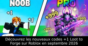 Découvrez les nouveaux codes +1 Loot to Forge sur Roblox en septembre 2026