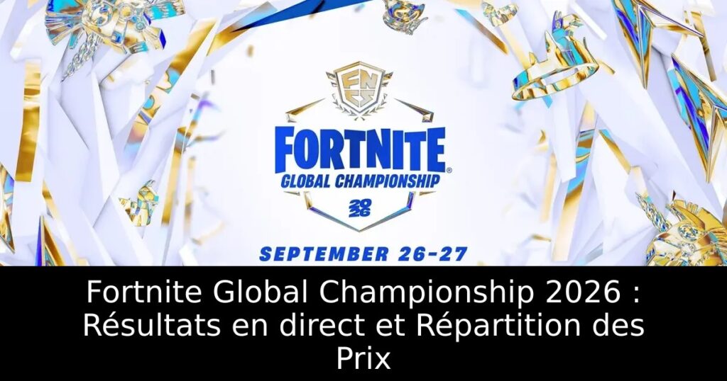Fortnite Global Championship 2026 : Résultats en direct et Répartition des Prix