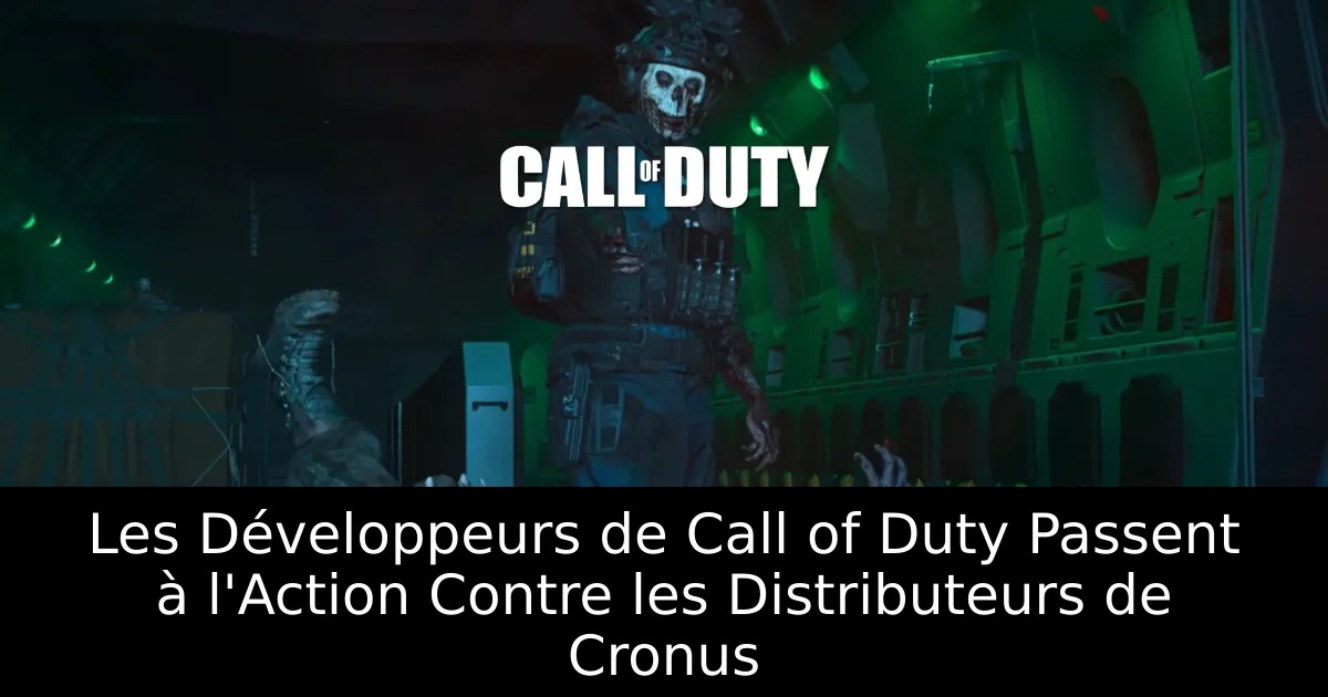Les Développeurs de Call of Duty Passent à l&rsquo;Action Contre les Distributeurs de Cronus