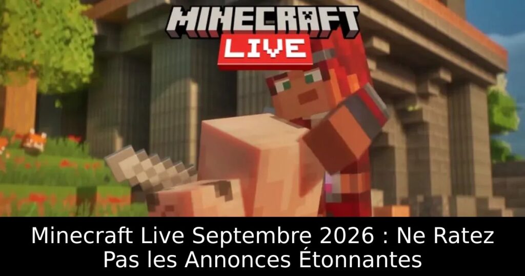 Minecraft Live Septembre 2026 : Ne Ratez Pas les Annonces Étonnantes