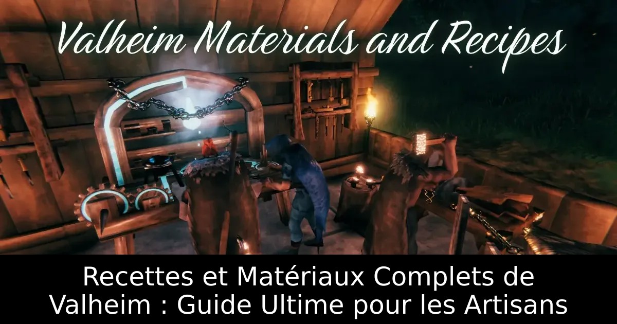 Recettes et Matériaux Complets de Valheim : Guide Ultime pour les Artisans