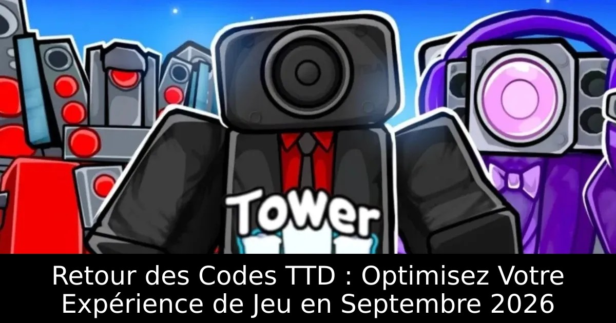Retour des Codes TTD : Optimisez Votre Expérience de Jeu en Septembre 2026