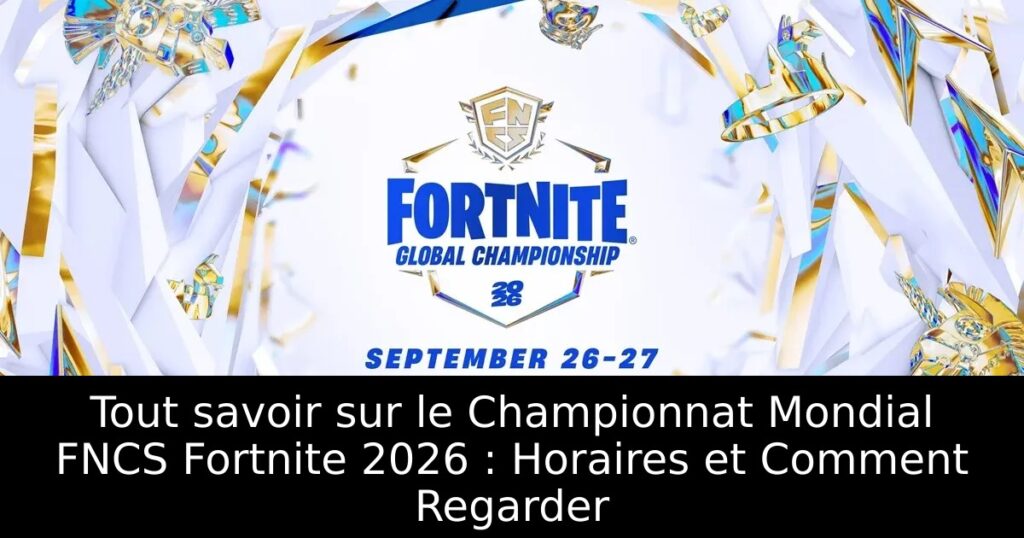 Tout savoir sur le Championnat Mondial FNCS Fortnite 2026 : Horaires et Comment Regarder