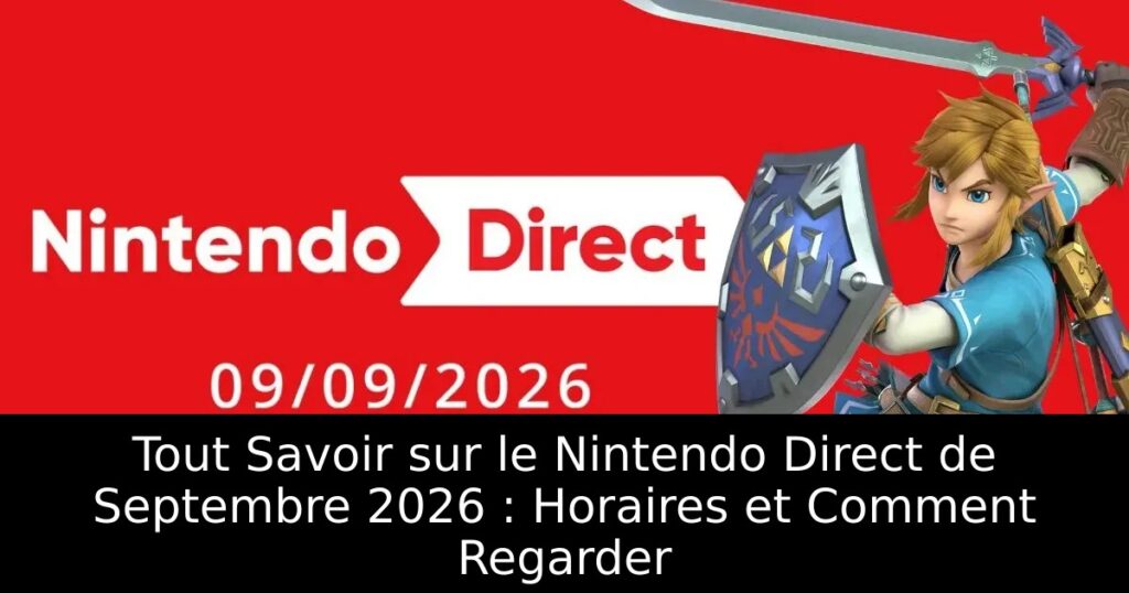 Tout Savoir sur le Nintendo Direct de Septembre 2026 : Horaires et Comment Regarder