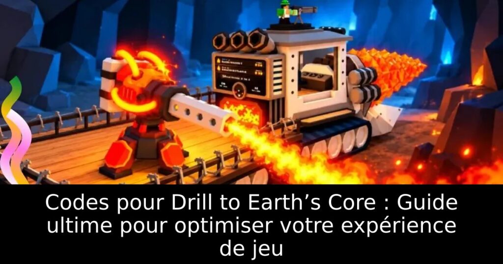 Codes pour Drill to Earth’s Core : Guide ultime pour optimiser votre expérience de jeu