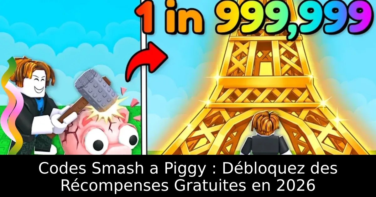 Codes Smash a Piggy : Débloquez des Récompenses Gratuites en 2026