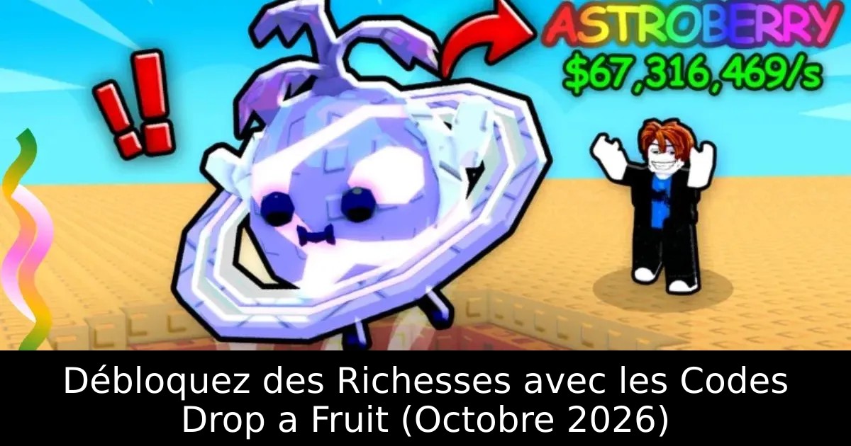 Débloquez des Richesses avec les Codes Drop a Fruit (Octobre 2026)