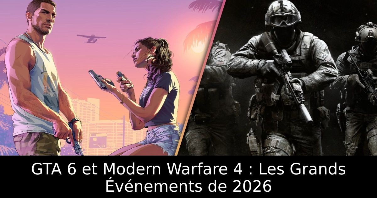 GTA 6 et Modern Warfare 4 : Les Grands Événements de 2026