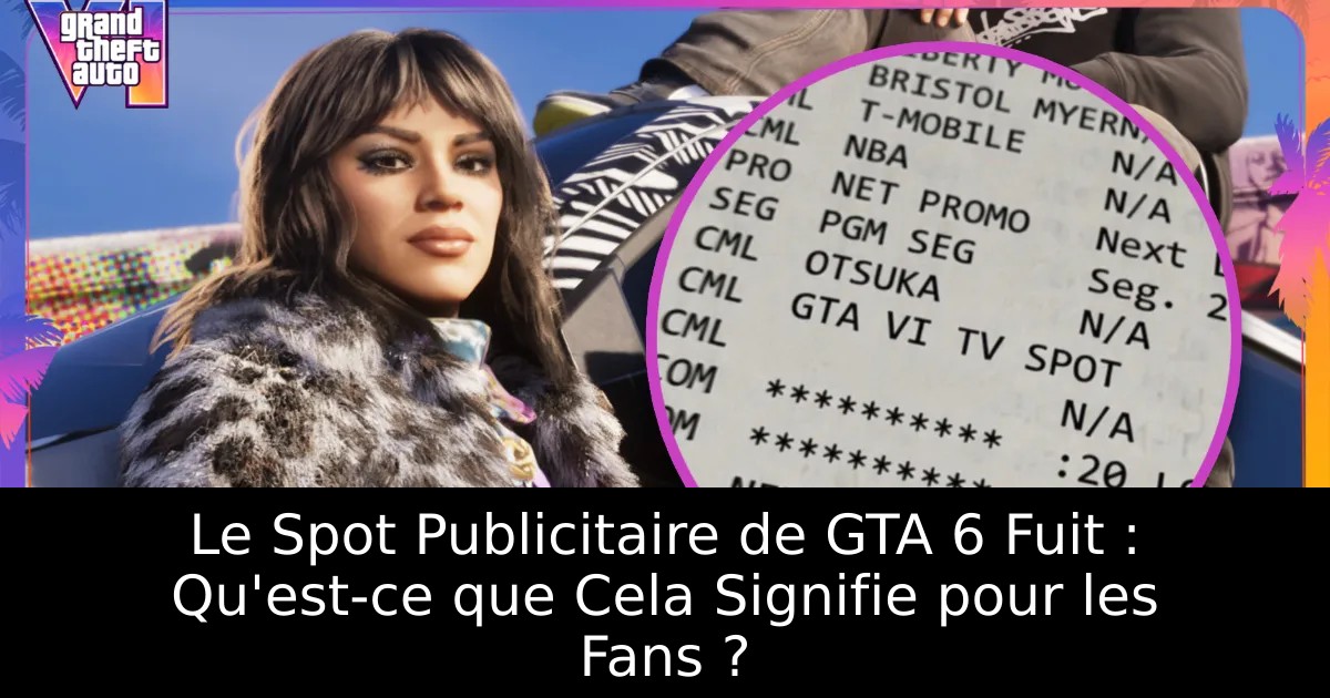 Le Spot Publicitaire de GTA 6 Fuit : Qu&rsquo;est-ce que Cela Signifie pour les Fans ?