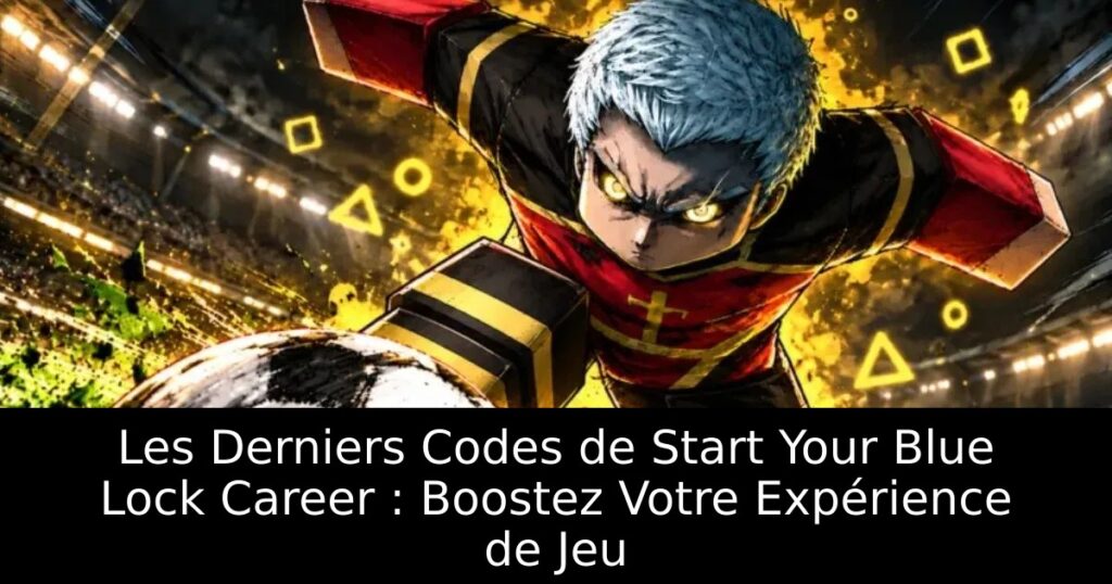 Les Derniers Codes de Start Your Blue Lock Career : Boostez Votre Expérience de Jeu