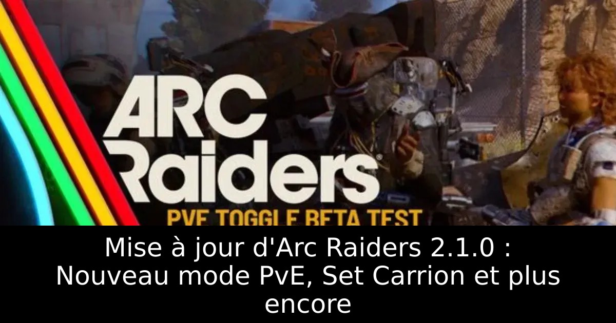Mise à jour d&rsquo;Arc Raiders 2.1.0 : Nouveau mode PvE, Set Carrion et plus encore